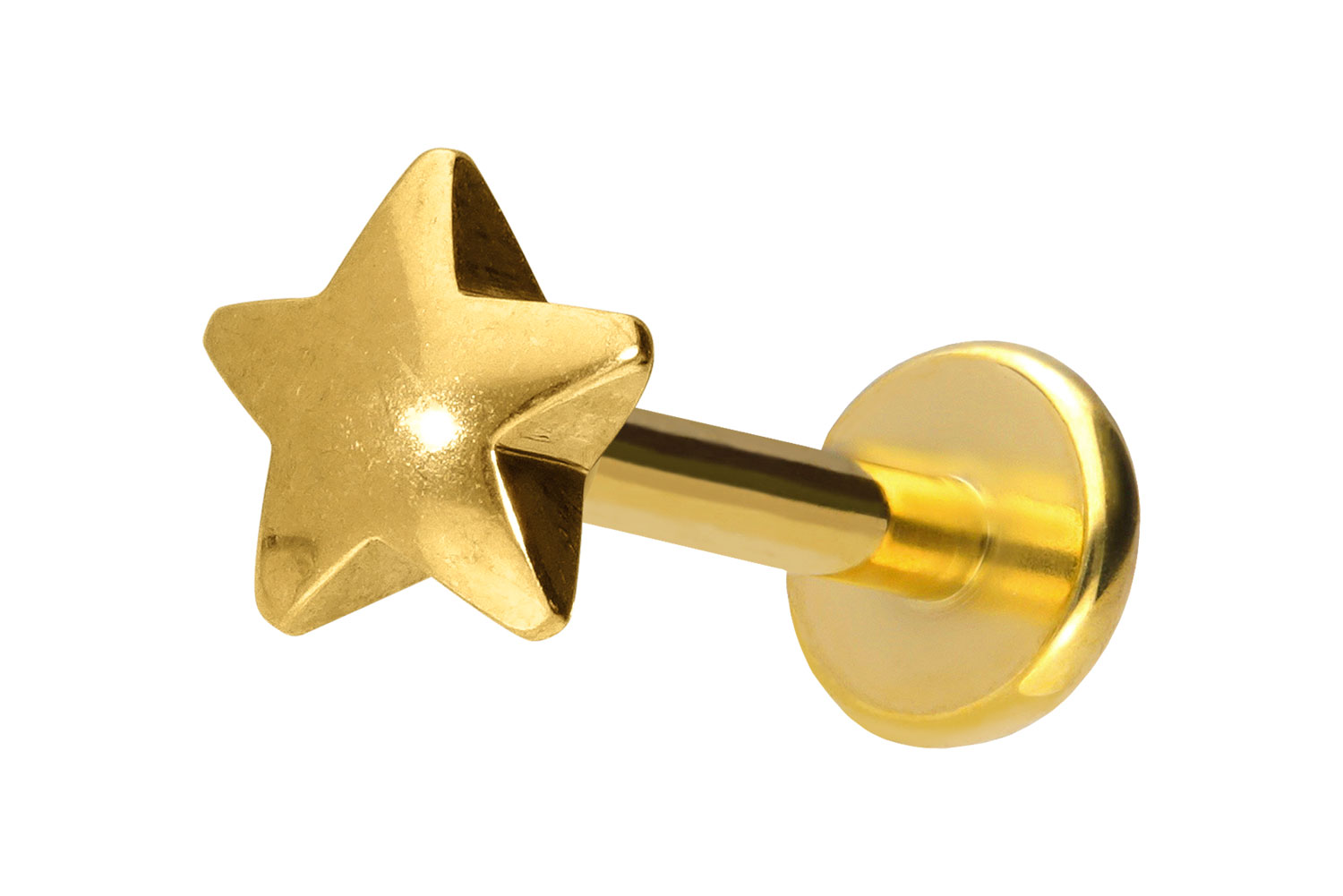 Titan Labret Piercing mit Push Fit STERN